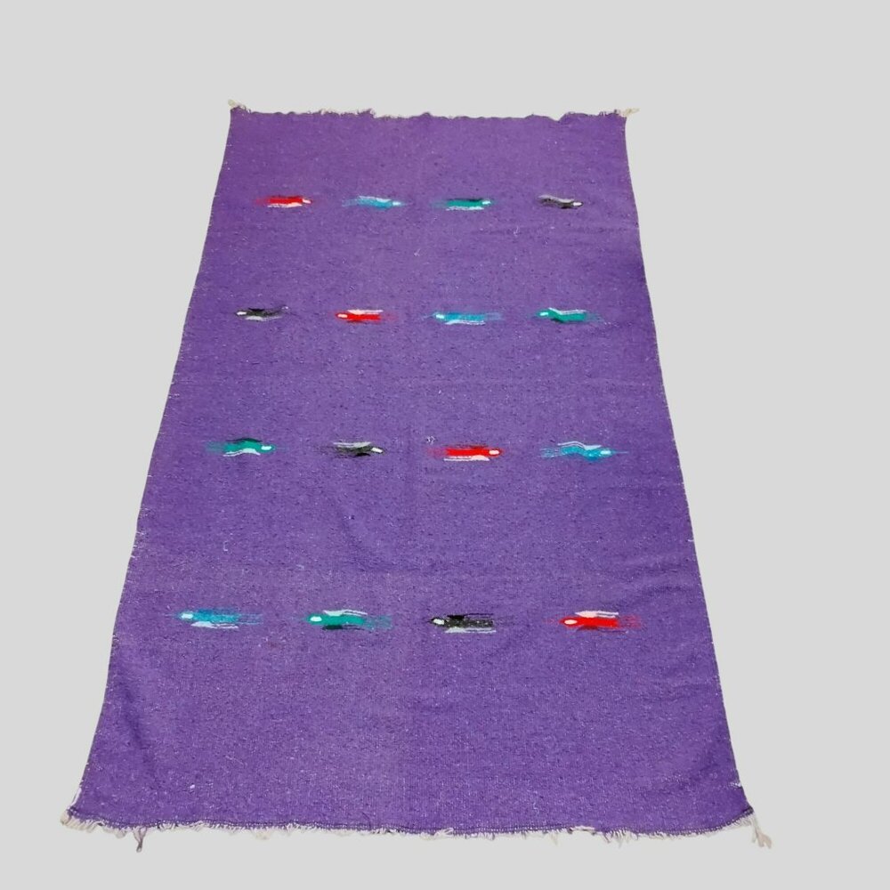 Vintage Mexican Zapotec Southwestern Serape Indian Blanket Sonora Rug Throw Wool